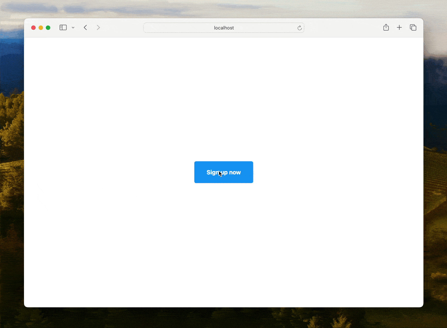 Short animation showing launching an overlay checkout, entering contact information, and entering test payment details.